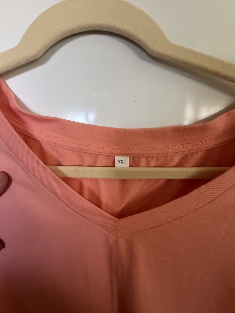 Coral V-Neck Women’s Top - Brand Not Visible